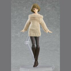 Female Body (Chiaki) with Off-the-Shoulder Sweater Dress