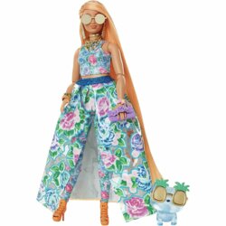 Extra Fancy Doll, Curvy Doll in Floral 2-Piece Gown