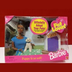 Pet Lovin Barbie Black Hair with Puppy