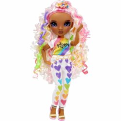 DIY Doll with Purple Eyes, Curly Hair, Bonus Top & Shoes