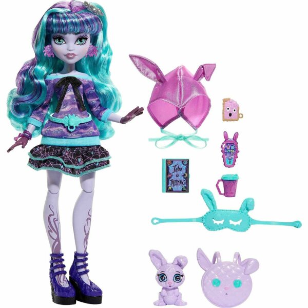 Monster High Twyla with Pet Bunny Dustin, Creepover Party