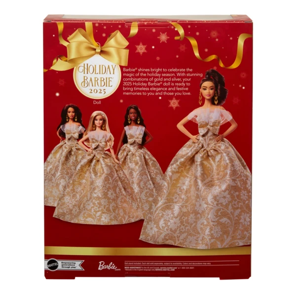 2025 Holiday Barbie, Light Brown Wavy Hair