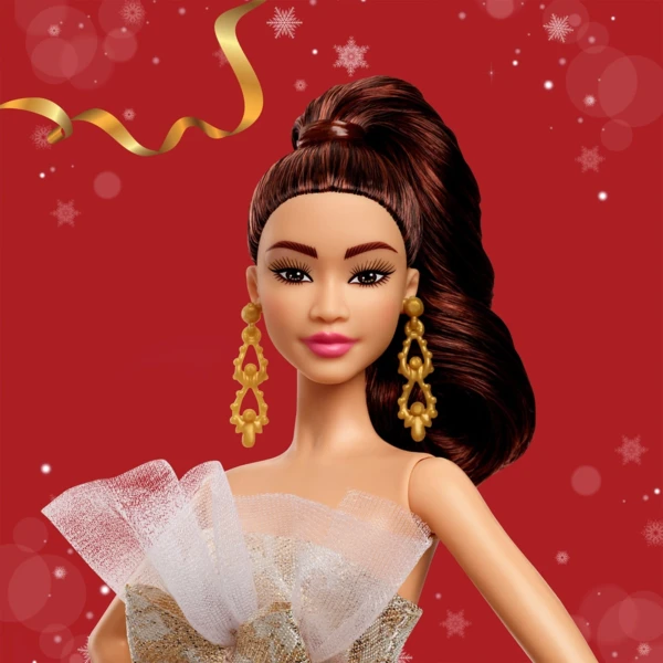 2025 Holiday Barbie, Light Brown Wavy Hair