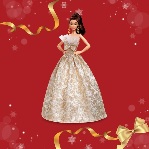 2025 Holiday Barbie, Light Brown Wavy Hair