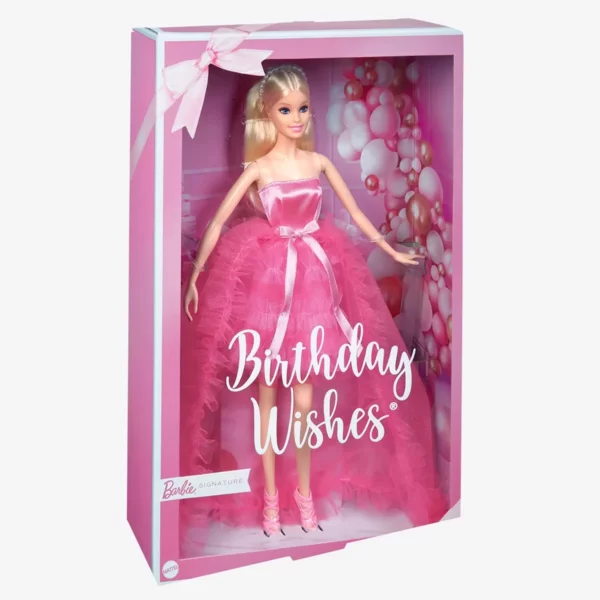 Barbie Birthday Wishes Doll, Blonde in Pink Satin and Tulle Dress
