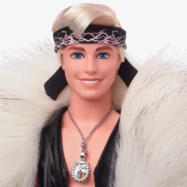 Barbie Ken in Faux Fur Coat and Black Fringe Vest, The Movie 2023