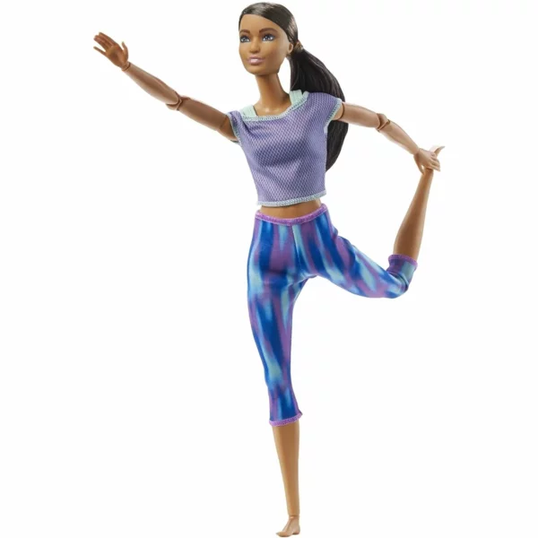 Barbie Made to Move Doll Brunette with purple top