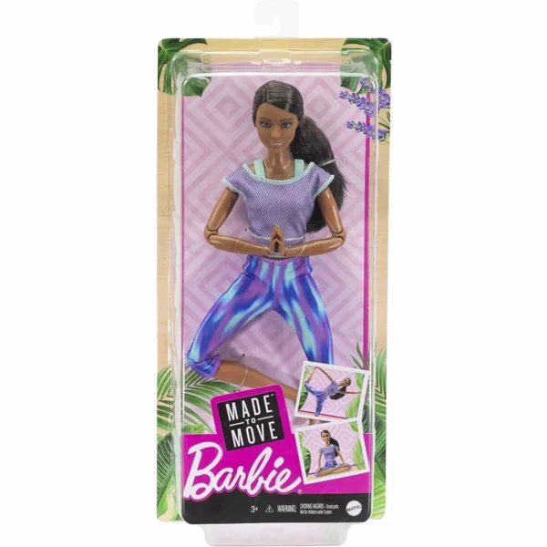 Barbie Made to Move Doll Brunette with purple top
