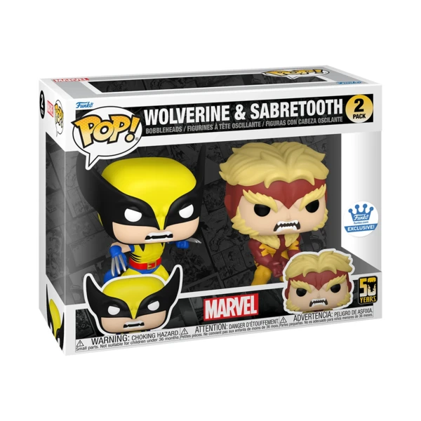 Funko Pop! 2-PACK Wolverine And Sabretooth, Wolverine: 50 Years