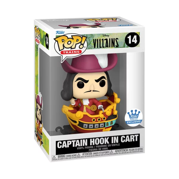 Funko Pop! TRAIN Captain Hook In Cart, Disney Villains
