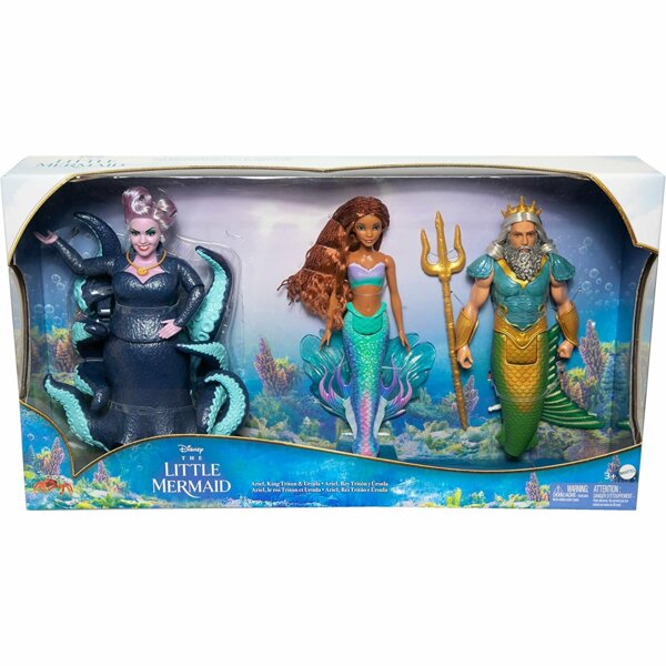 Disney Ariel, King Triton & Ursula Dolls, 3 Dolls Set, The Little Mermaid