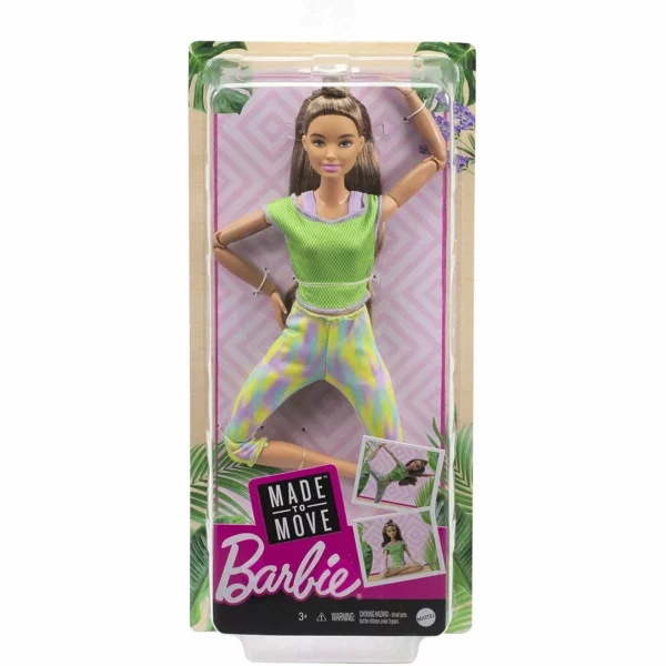 Barbie Made to Move Doll with Long Wavy Brunette Hair