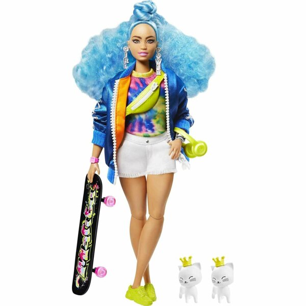Barbie Extra Doll #4 with Curvy Shape & Extra-Curly Blue Hair