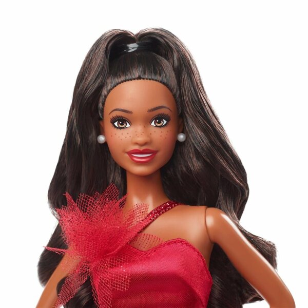Barbie 2022 Holiday, Dark-Brown Hair, 2022 Holiday Barbie