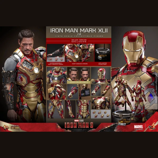 Hot Toys Iron Man 3 - Iron Man Mk 42 (Deluxe, Battle Damaged)