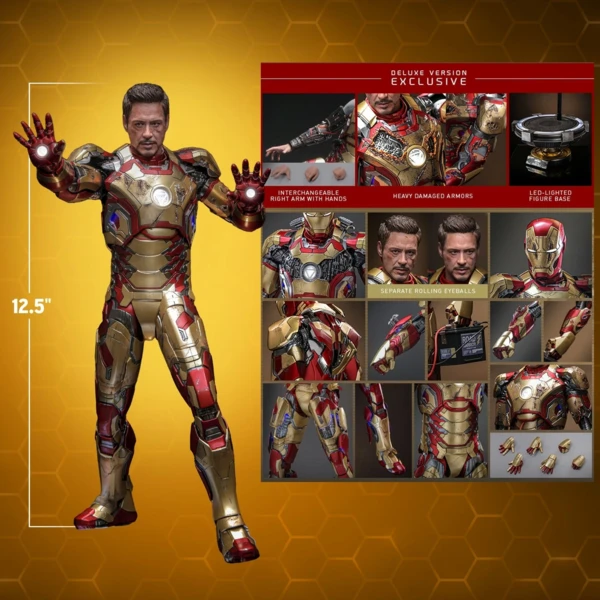 Hot Toys Iron Man 3 - Iron Man Mk 42 (Deluxe, Battle Damaged)