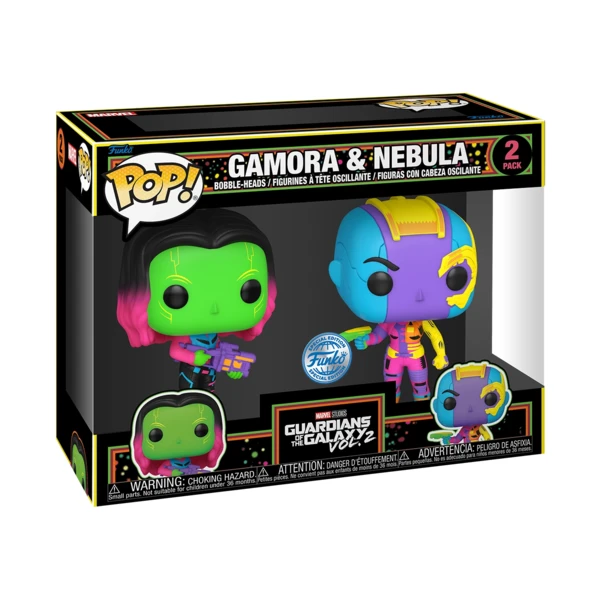 Funko Pop! 2-PACK Gamora & Nebula (Black Light), Guardians Of The Galaxy: Vol. 2