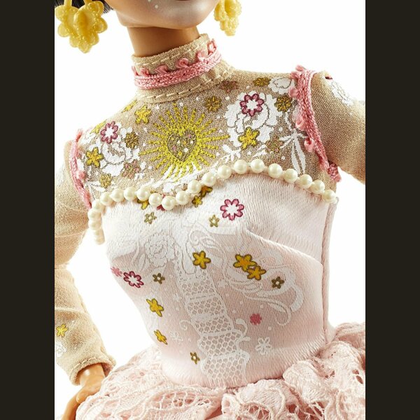 Barbie Dia De Muertos 2020 in Embroidered Lace Dress, Día De Muertos