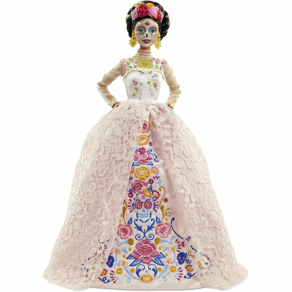 Barbie Dia De Muertos 2020 in Embroidered Lace Dress, Día De Muertos