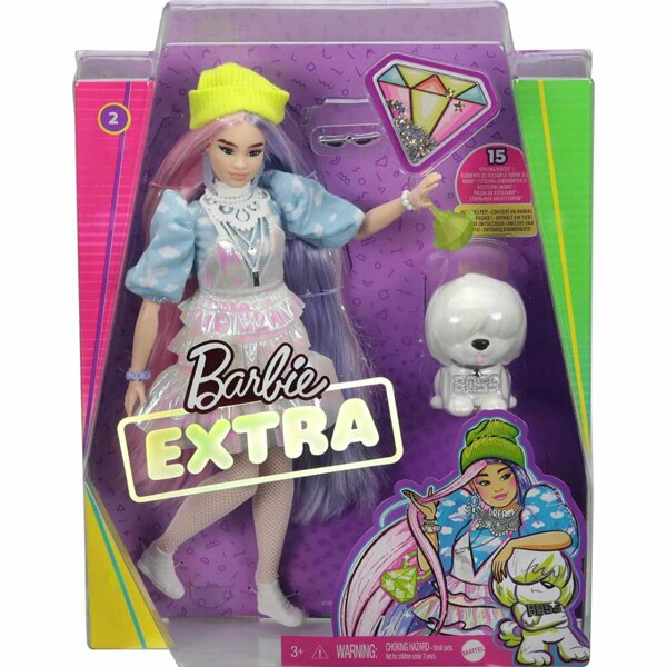 Barbie Extra Doll #2 with Shimmery Look, Pink & Purple Fantasy Hair