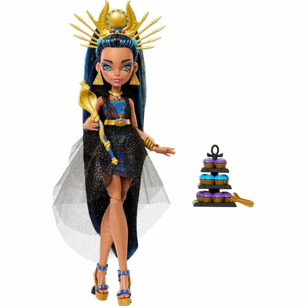 Monster High Cleo De Nile in Party Dress with Themed Accessories Like a Scepter, Monster Ball