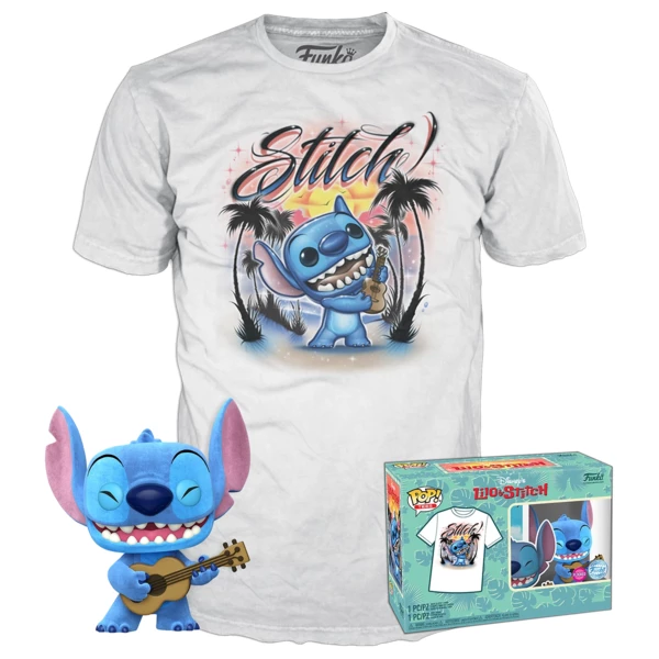 Funko Pop! Ukulele Stitch with T-Shirt (Flocked), Lilo And Stitch