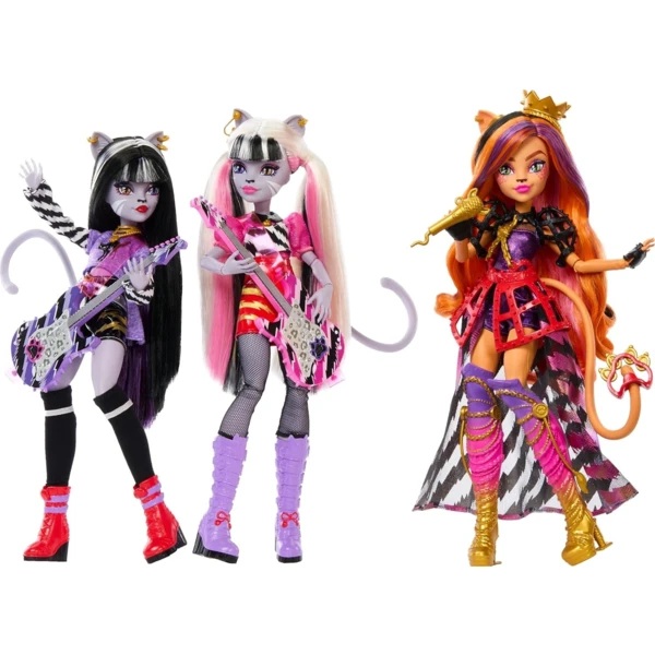 Monster High The Hissfits Rockstar Band Three Pack with Toralei, Meowlody and Pursephone