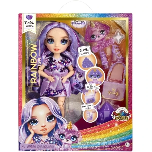 Rainbow High Violet (Purple) with Glitter Slime Kit & Pet,  	Sparkle Slime