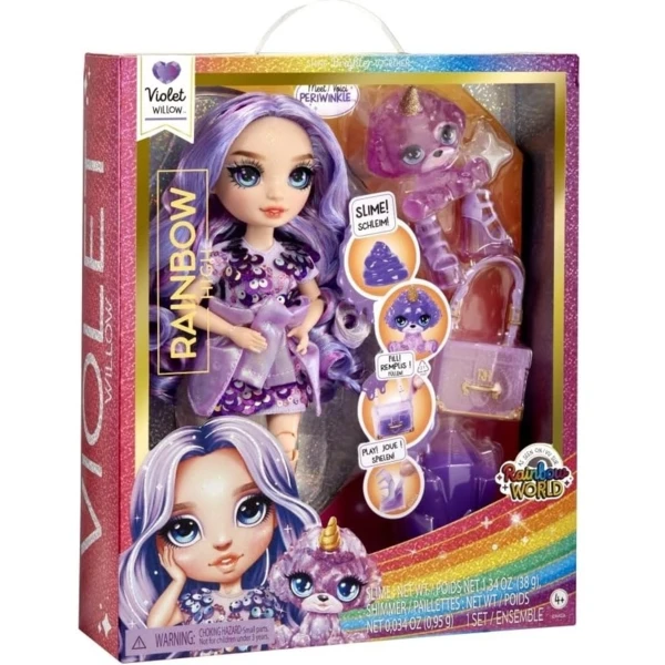 Rainbow High Violet (Purple) with Glitter Slime Kit & Pet,  	Sparkle Slime