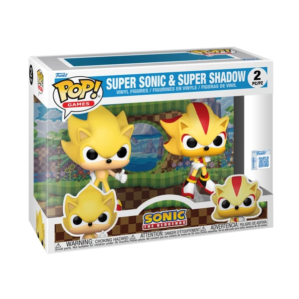 Funko Pop! Super Sonic & Super Shadow Flocked 2-Pack, Sonic The Hedgehog