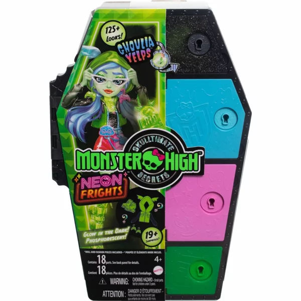 Monster High Ghoulia Yelps, Neon Frights, Skulltimate Secrets