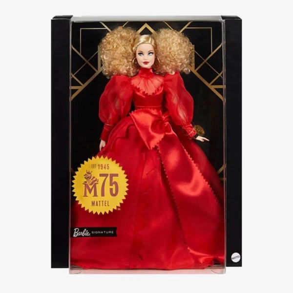75th Anniversary Barbie in Red Gown, Anniversary Dolls