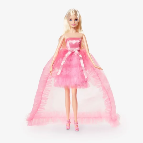 Barbie Birthday Wishes Doll, Blonde in Pink Satin and Tulle Dress