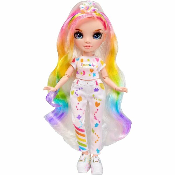 Rainbow High DIY Fashion Doll with Blue Eyes, Straight Hair, Bonus Top & Shoes, Color & Create