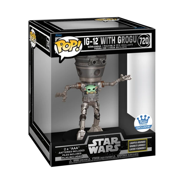 Funko Pop! DELUXE IG-12 With Grogu (Lights And Sounds), Star Wars: The Mandalorian
