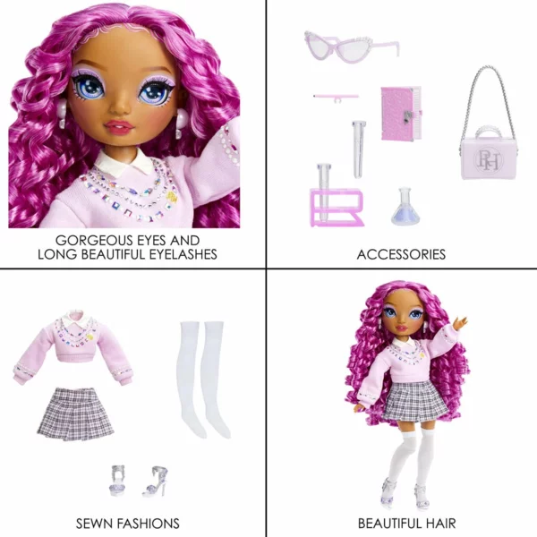 Rainbow High Lilac Lane, Fashion Doll with Accessories, New Friends