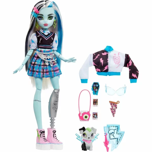 Monster High Frankie Stein with Accessories & Pet, Signature Look