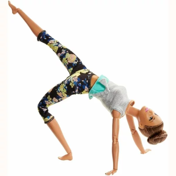 Barbie Made to Move Dolls with Yoga Clothes, Floral, Blue