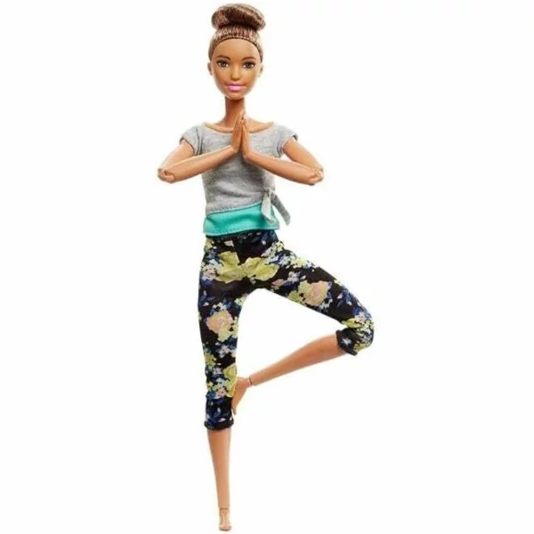 Barbie Made to Move Dolls with Yoga Clothes, Floral, Blue