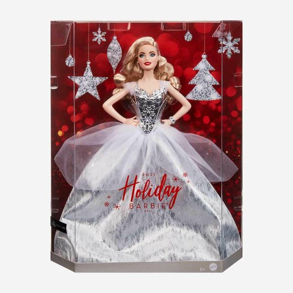 Barbie 2021 Holiday, Blonde Wavy Hair, 2021 Holiday Barbie