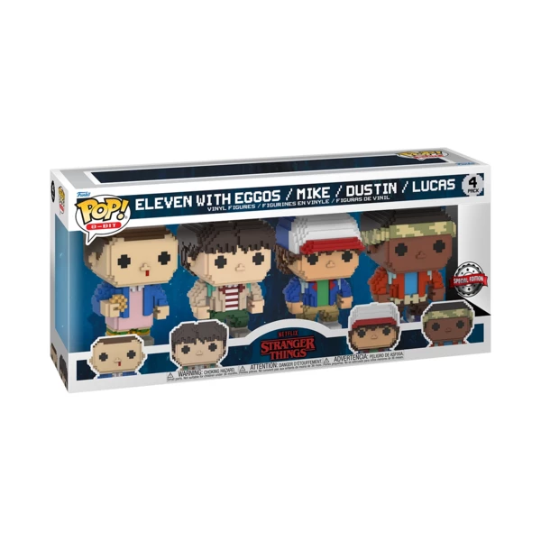 Funko Pop! 4-PACK Eleven With Eggos, Mike, Dustin And Lucas (8 Bit), Stranger Things