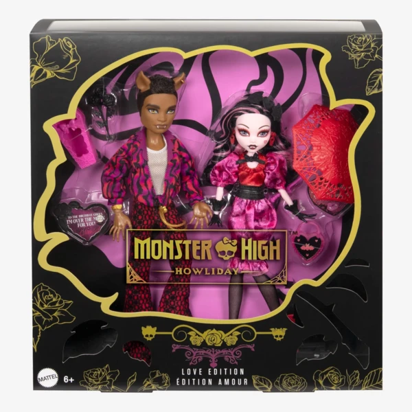 Monster High Draculaura and Clawd Wolf Howliday Love Edition 2 Pack