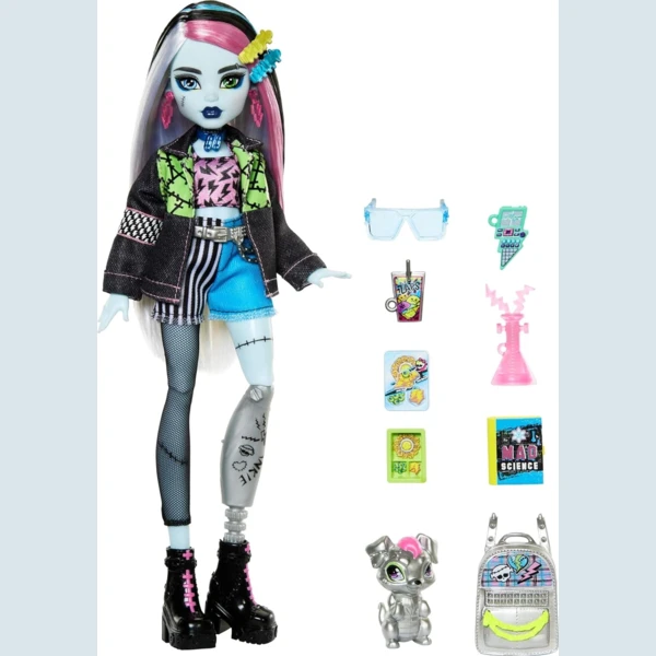 Monster High Frankie Stein with pet Watzie, Students