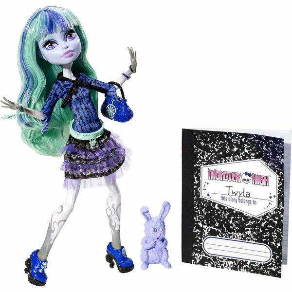 Monster High Twyla with dust bunny Dustin, 13 Wishes