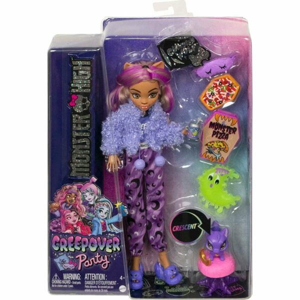 Monster High Clawdeen Wolf with Pet Dog Crescent, Creepover Party