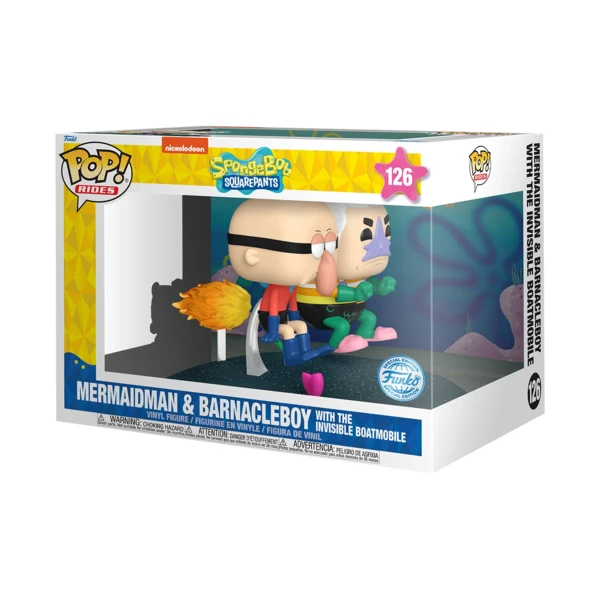 Funko Pop! RIDE Mermaidman And Barnacleboy With The Invisible Boatmobile, Spongebob Squarepants