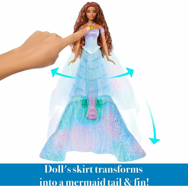 Disney Transforming Ariel Fashion Doll, Human to Mermaid, The Little Mermaid