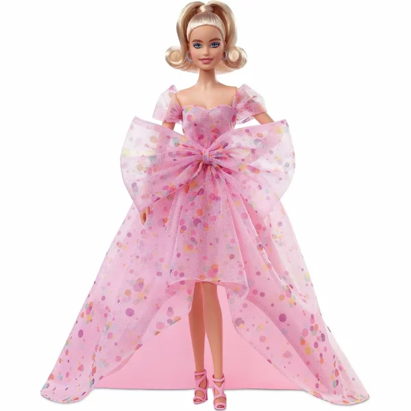Barbie Birthday Wishes Doll Wearing Pink Tulle Gown & Shoes
