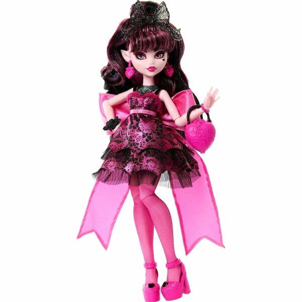Monster High Draculaura in Party Dress with Themed Accessories Like Chocolate Fountain, Monster Ball