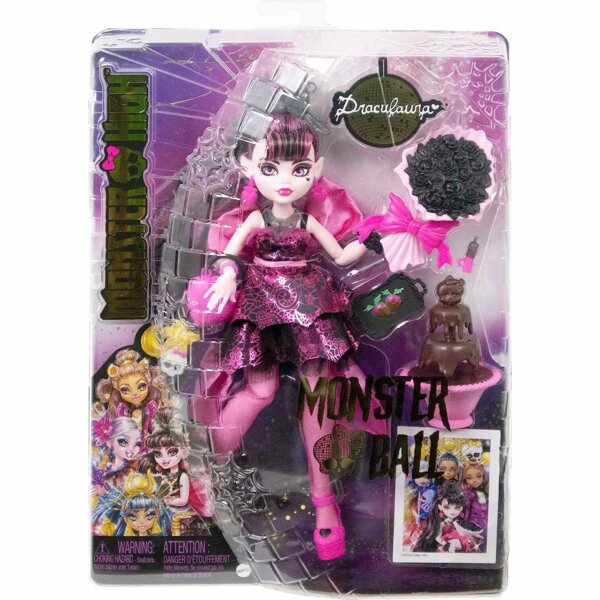 Monster High Draculaura in Party Dress with Themed Accessories Like Chocolate Fountain, Monster Ball